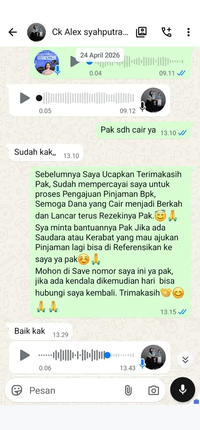 Bukti chat pencairan customer