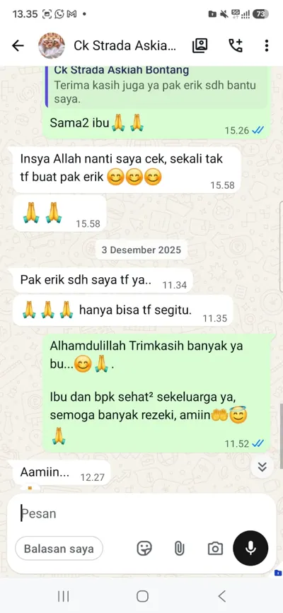 Bukti chat pencairan customer