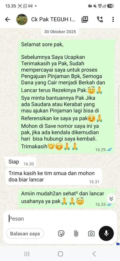 Bukti chat pencairan customer