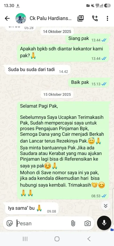 Bukti chat pencairan customer